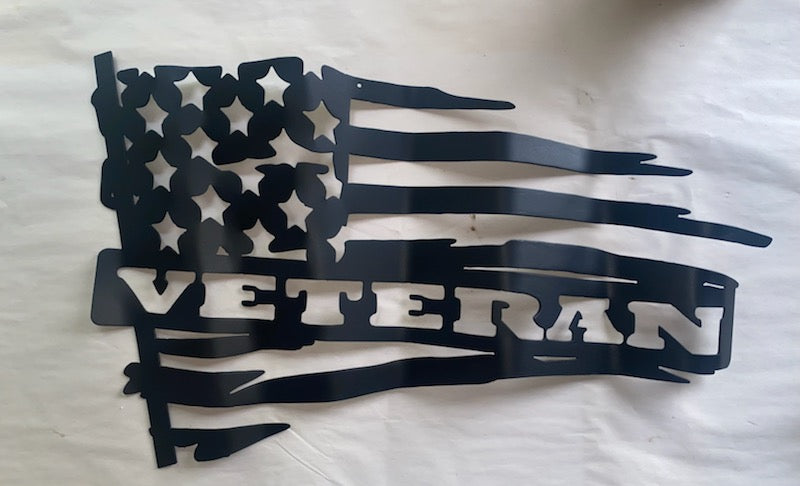 Waving Flag with military branch or name