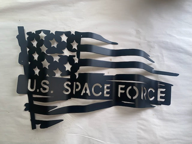 Waving Flag with military branch or name