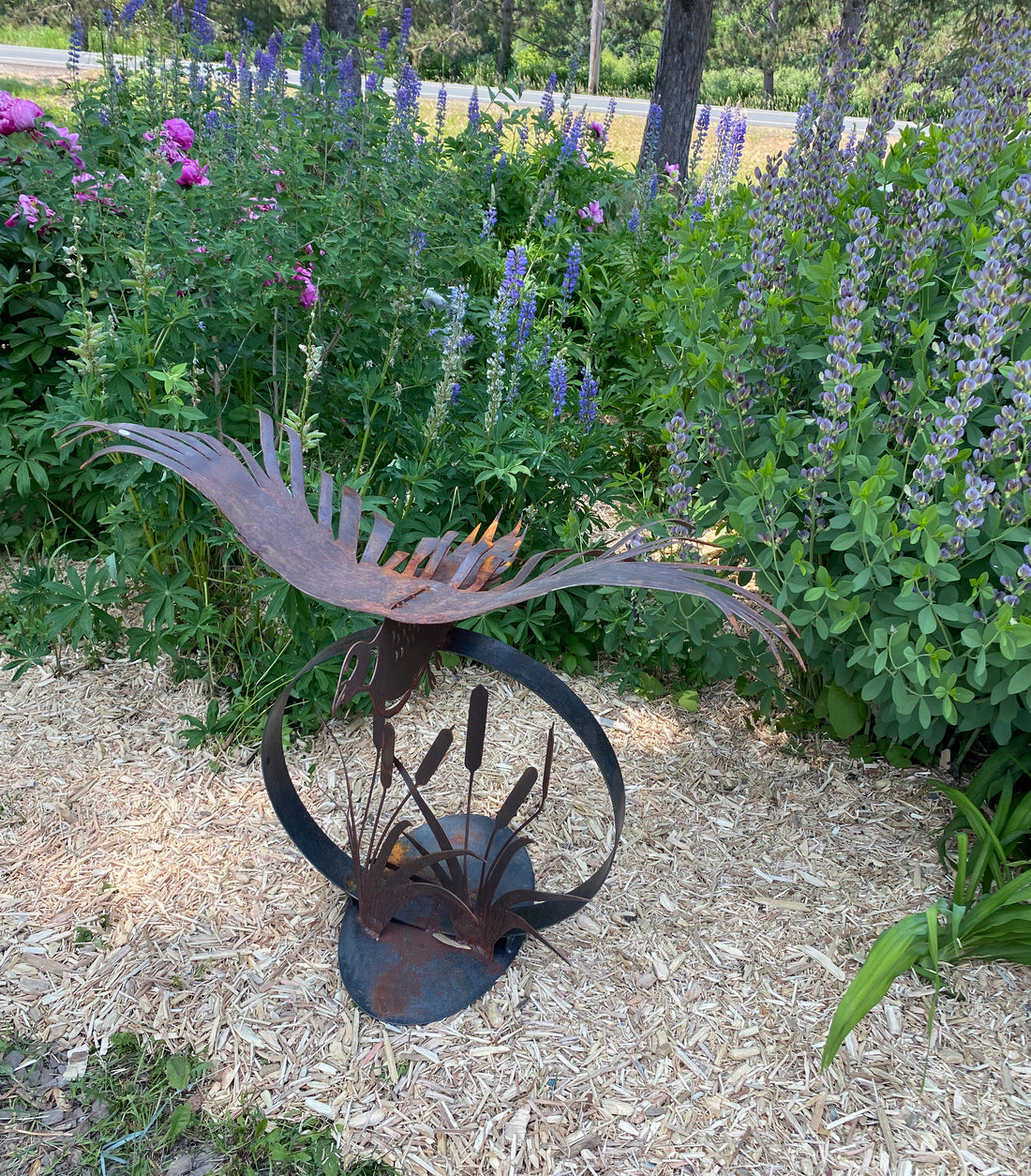 metal pheasant garden sculpture
