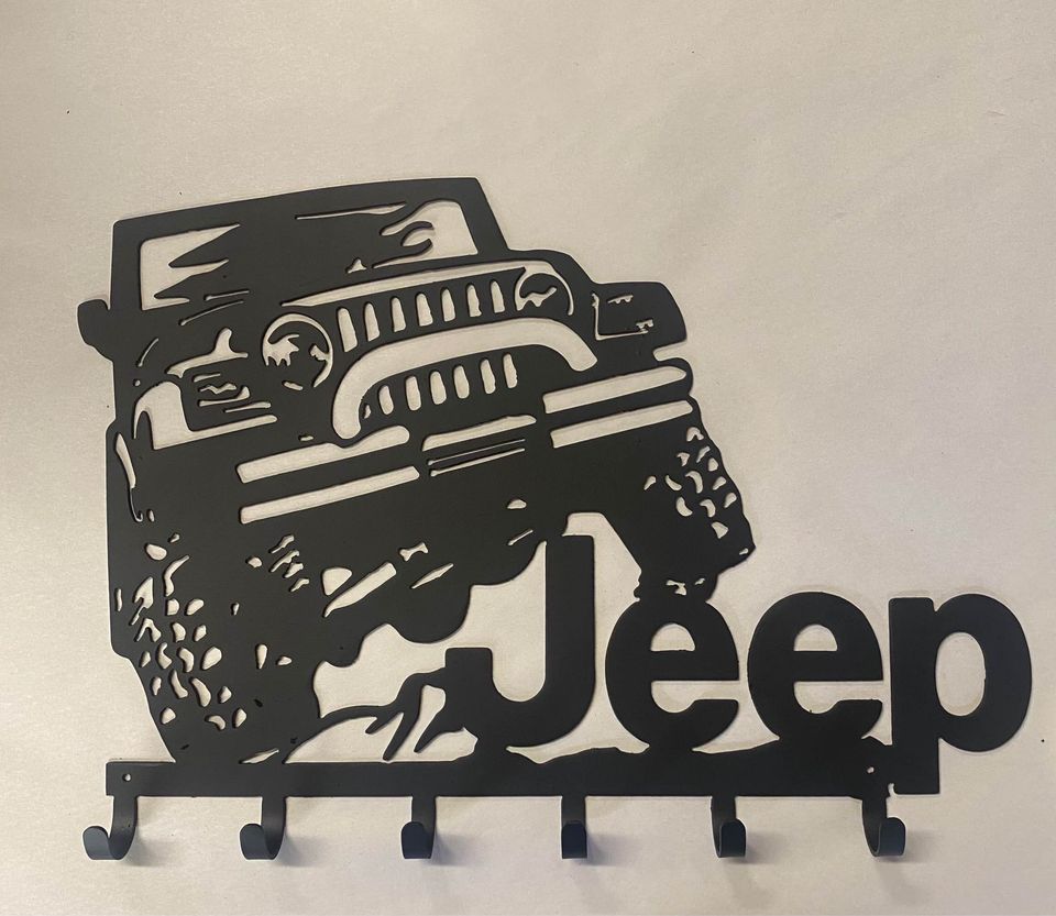 Jeep key/hat rack