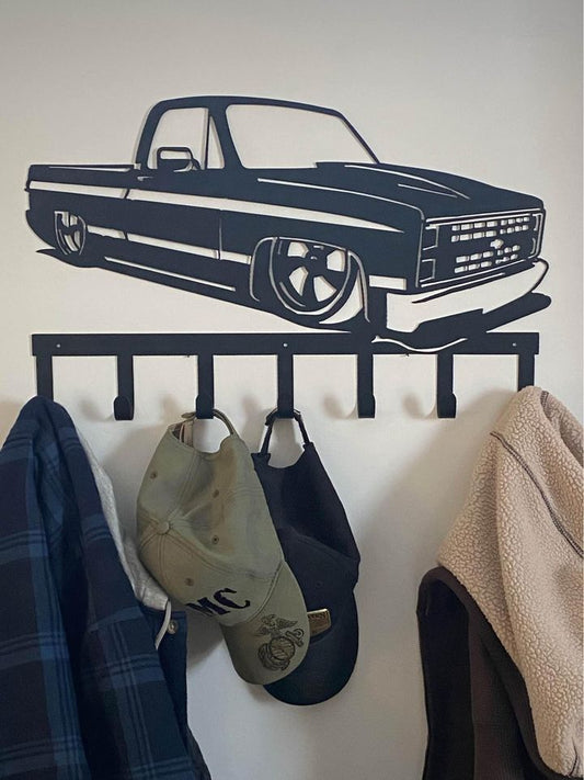 Chevy low rider coat rack