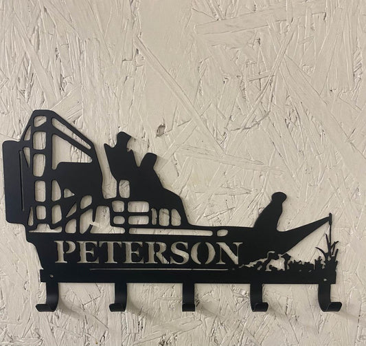 Airboat key/hat rack (personalized)
