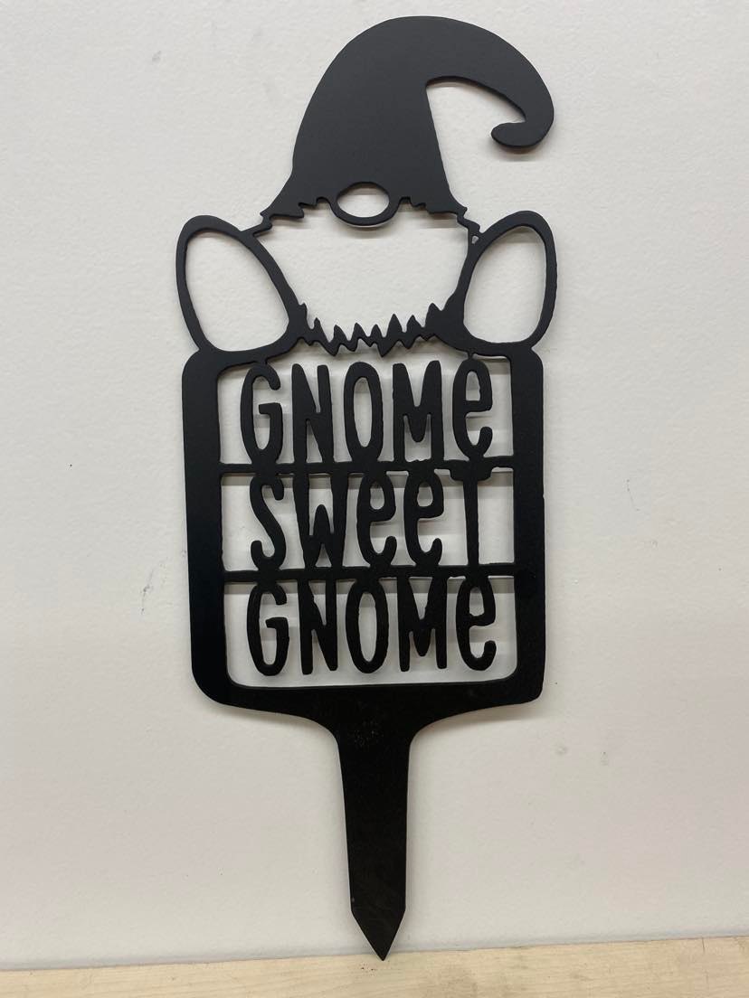 Gnome Sweet Gnome Garden Stake