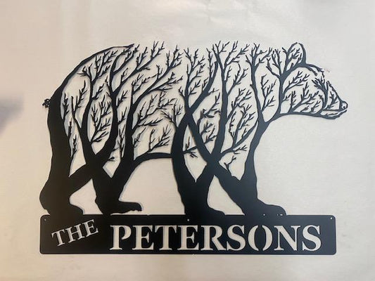 Personalized Bear wildlife wall art