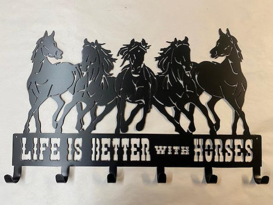 Life Is Better With Horses Coatrack